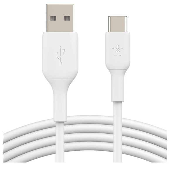 BNIB - Belkin BoostCharge USB-C to USB-A Cable 15W (2m / 6.6ft, White) - Picture 1 of 5